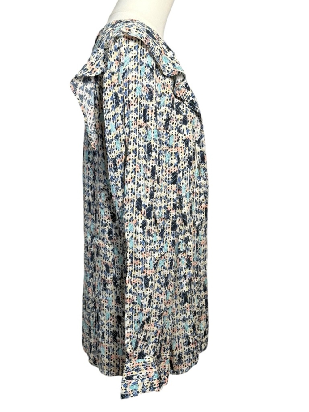 Reiss Olivia Ditsy Print Ruffle Trim Blouse Top Size 10 - Picture 5 of 12